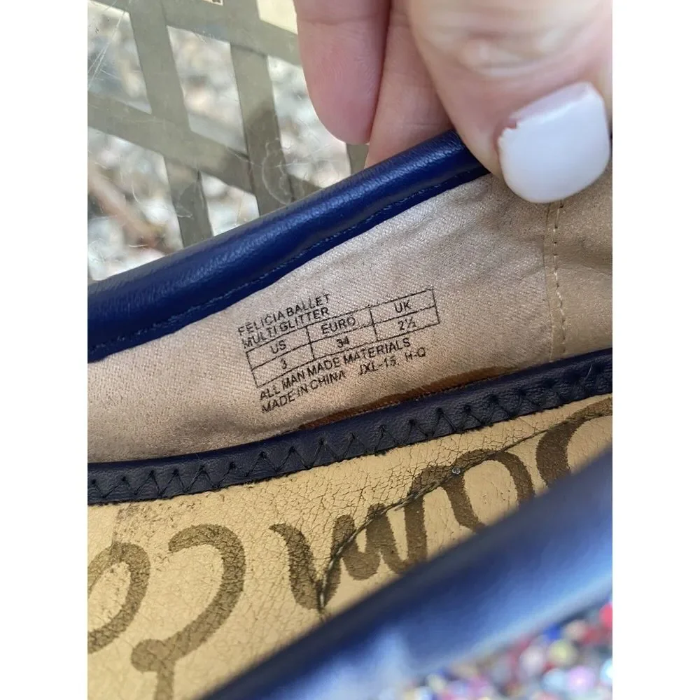 Sam Edelman Felicia Glitter Ballet Flat - Girls Size 3 - Multicolored